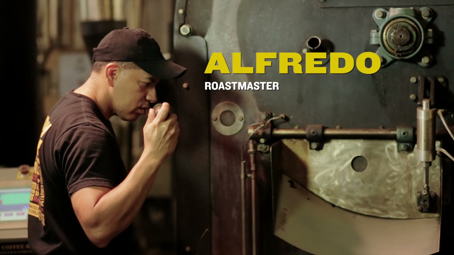 Alfredo working the roaster